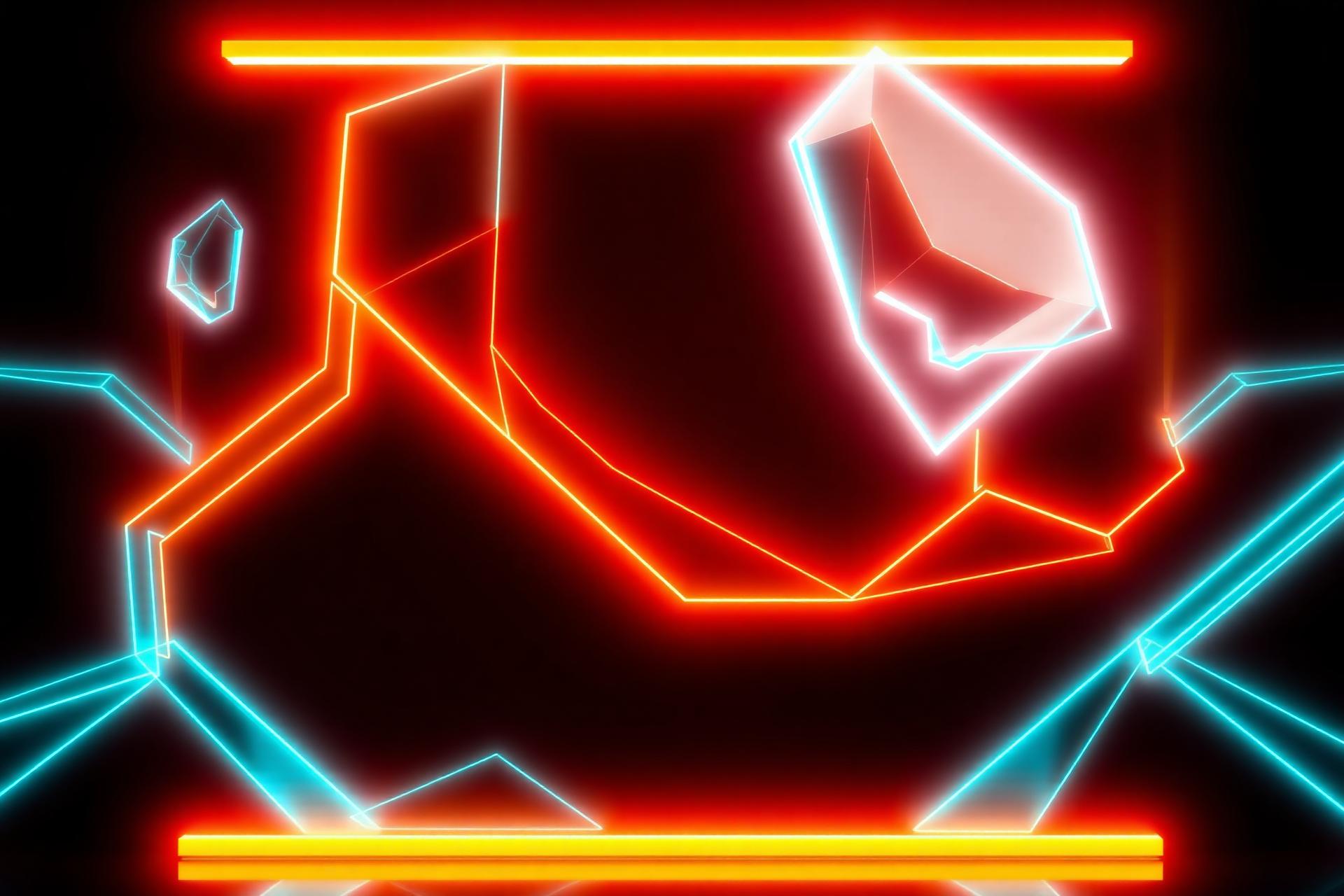 Abstract neon geometry representing digital scaling